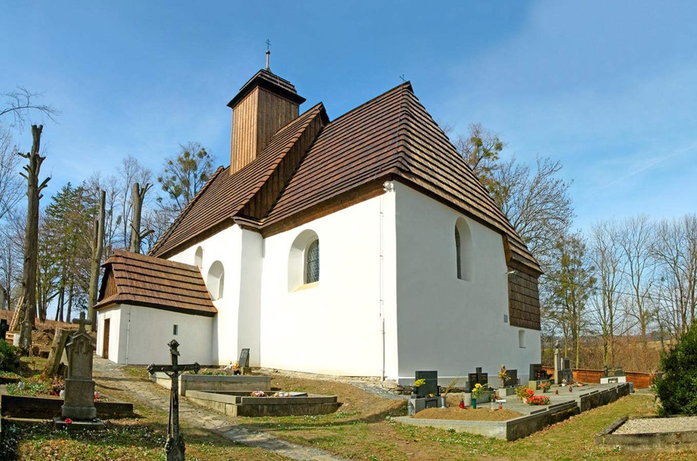 Filiální kostel sv. Kateřiny s ohradní zdí ve Štramberku