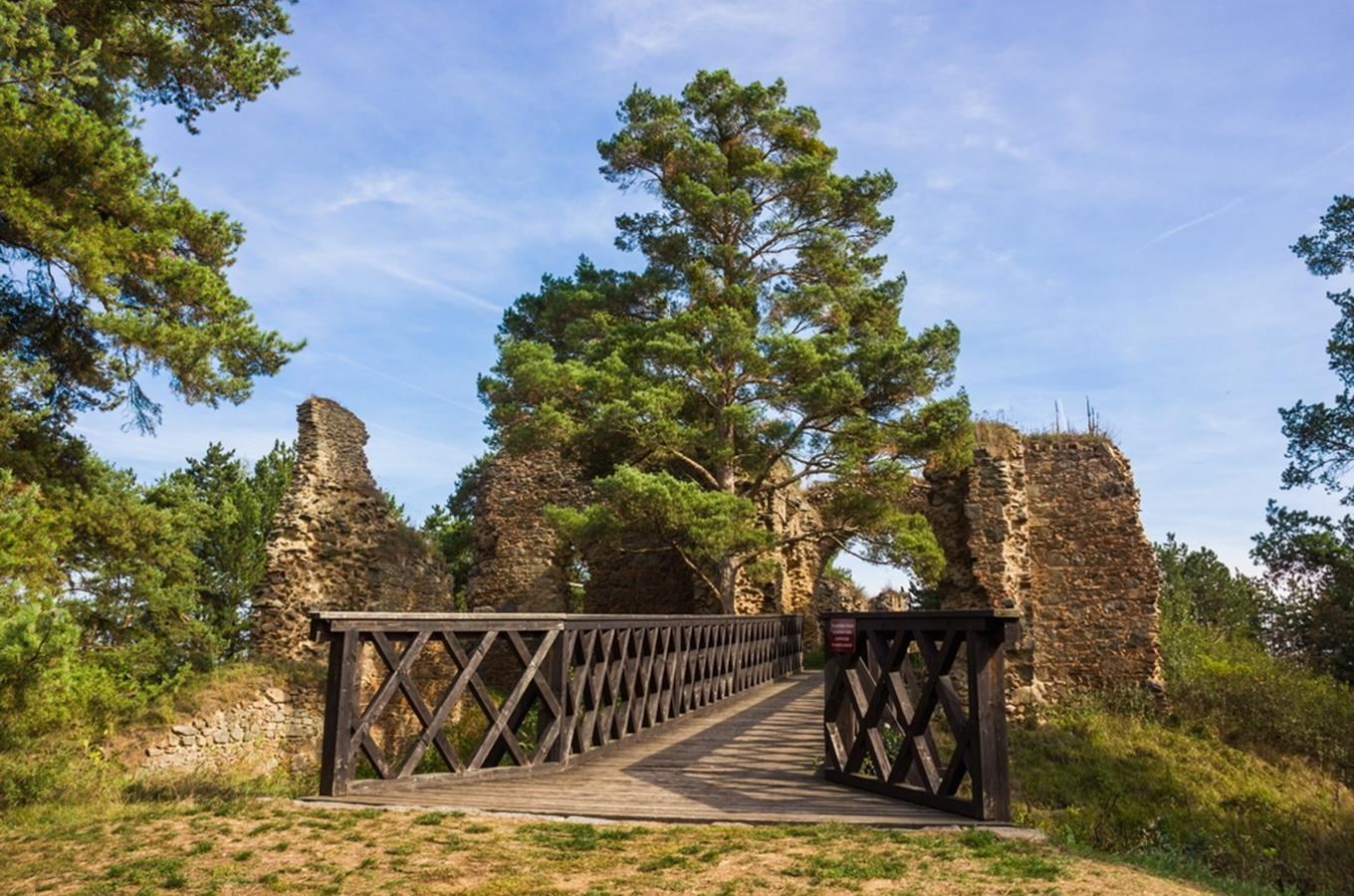 Zřícenina hradu Vrškamýk - Hunec v Kamýku nad Vltavou