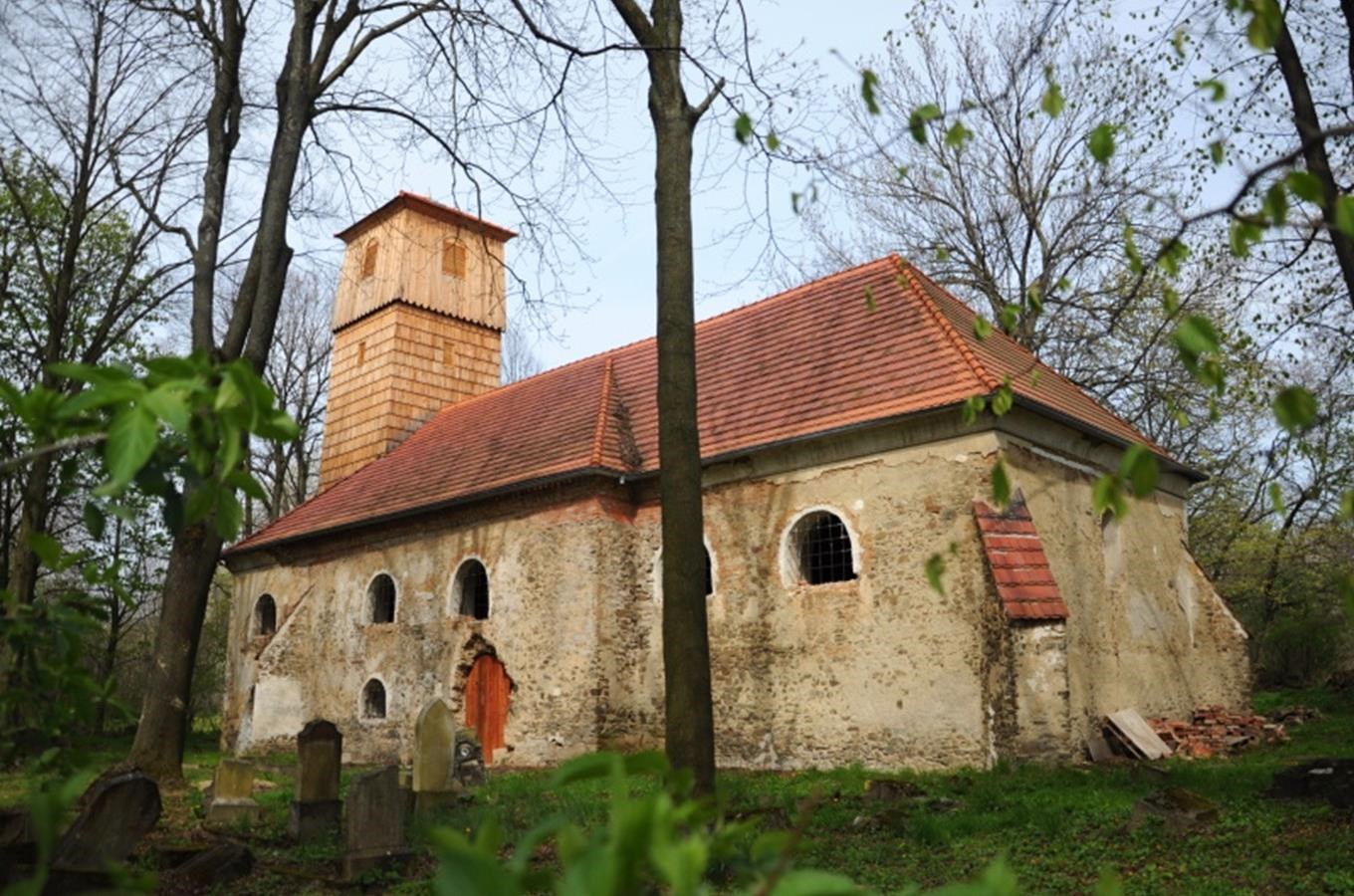 Zaniklá obec Pelhřimovy s kostelem sv. Jiří u Slezských Rudoltic